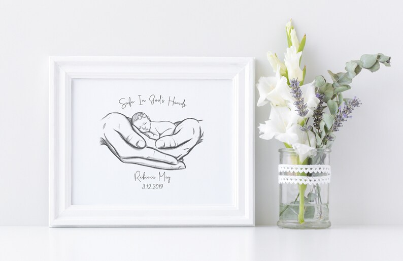 Safe in God's Hands, Miscarriage Memorial, Infant Loss Gifts, Sympathy Gift, Baby Memorial, Stillborn, Stillbirth, A Beautiful Remembrance image 6