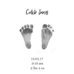 Baby Footprint Art Print, Personalized Foot Print Wall Art with Actual Footprints, Infant Loss, Stillbirth Gift, Stillbirth Memorial image 4