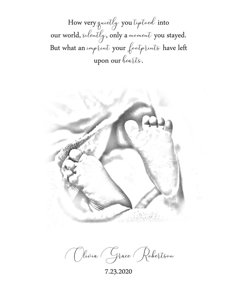 B&W, Baby Loss, Miscarriage Gift, Stillborn, Stillbirth, Baby Memorial, A Beautiful Remembrance image 6