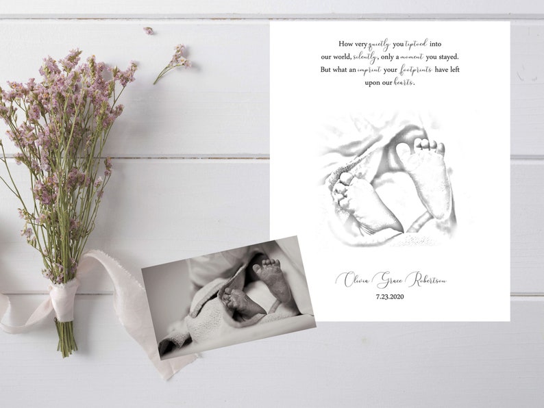 B&W, Baby Loss, Miscarriage Gift, Stillborn, Stillbirth, Baby Memorial, A Beautiful Remembrance image 3