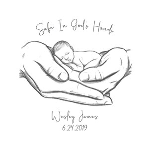 Safe in God's Hands, Miscarriage Memorial, Infant Loss Gifts, Sympathy Gift, Baby Memorial, Stillborn, Stillbirth, A Beautiful Remembrance image 5