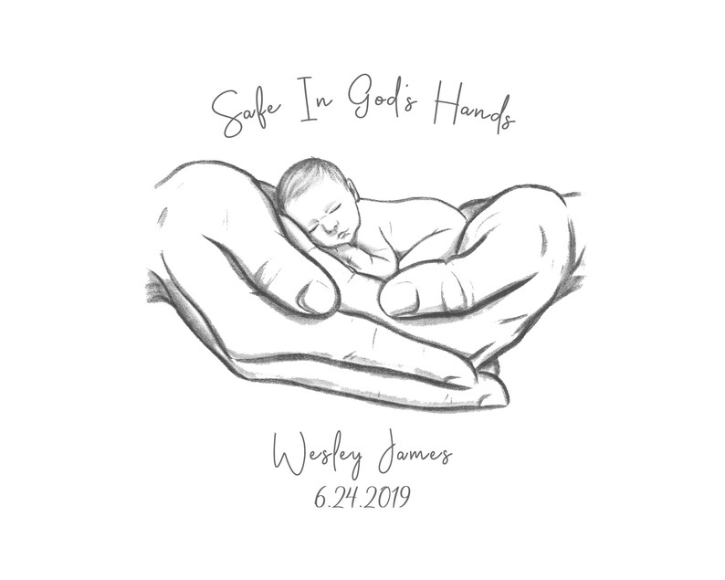 Safe in God's Hands, Miscarriage Memorial, Infant Loss Gifts, Sympathy Gift, Baby Memorial, Stillborn, Stillbirth, A Beautiful Remembrance image 5