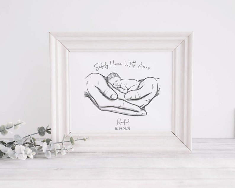 Safely Home With Jesus, Miscarriage Memorial, Infant Loss Gifts, Sympathy Gift, Stillborn, Stillbirth, A Beautiful Remembrance image 1