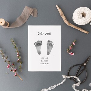 Baby Footprint Art Print, Personalized Foot Print Wall Art with Actual Footprints, Infant Loss, Stillbirth Gift, Stillbirth Memorial image 3