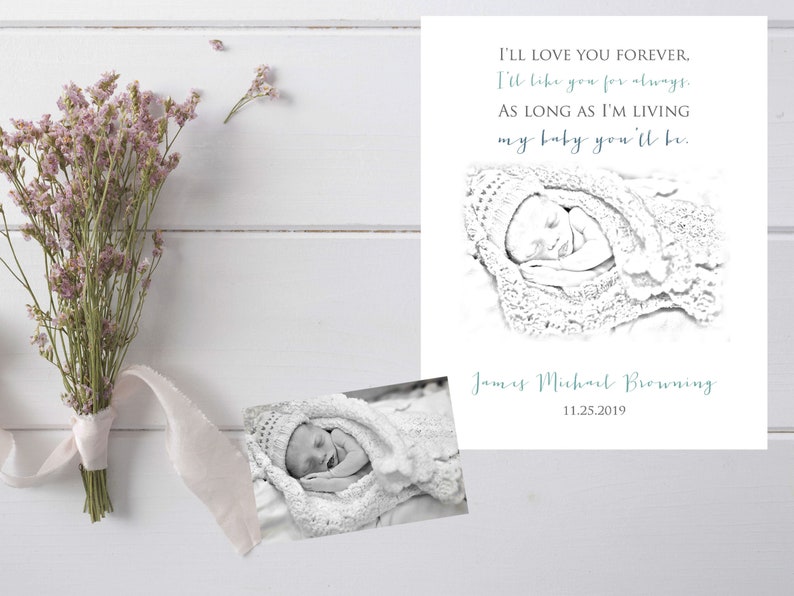 B&W, Baby Loss, Miscarriage Gift, Stillborn, Stillbirth, Baby Memorial, A Beautiful Remembrance image 2