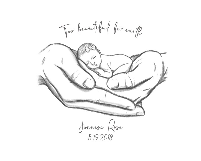 Too Beautiful for Earth, Miscarriage Memorial, Infant Loss Gifts, Baby Memorial, Stillborn, Stillbirth, A Beautiful Remembrance, DIGITAL image 7