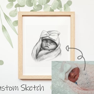 Custom Sketch - Stillborn, Baby Loss, Baby Remembrance, Baby Loss Gift