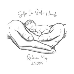 Safe in God's Hands, Miscarriage Memorial, Infant Loss Gifts, Sympathy Gift, Baby Memorial, Stillborn, Stillbirth, A Beautiful Remembrance image 7