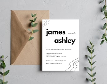 オークの結婚式招待状