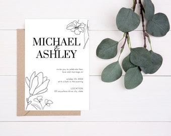 桜の結婚式招待状