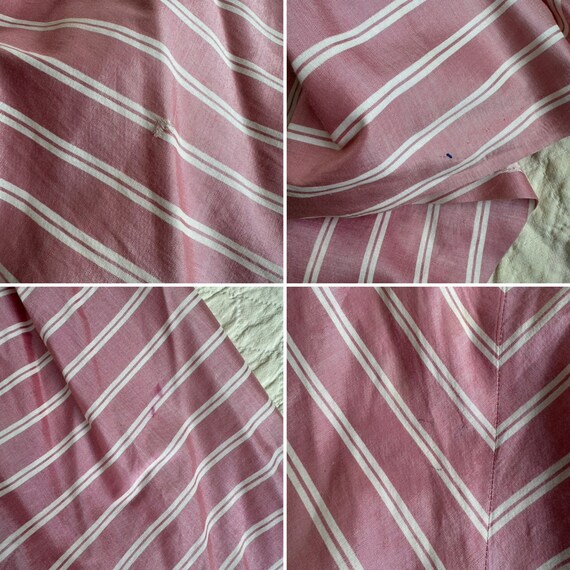Vintage 1950s Striped Dress Pink White Stripes Fi… - image 9
