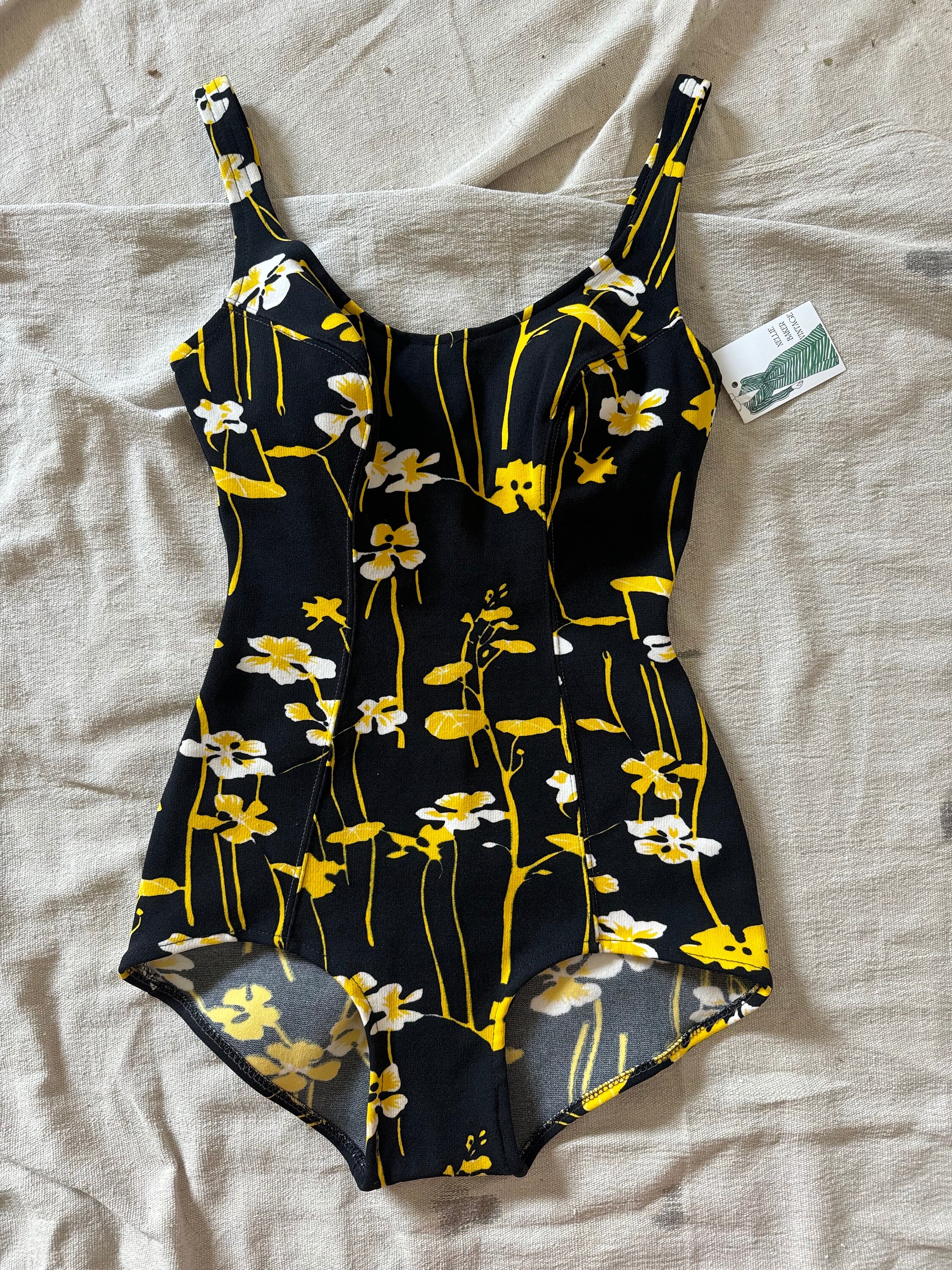 Adorable Vintage 1960s 70s Swimsuit Retro One Piece Printed