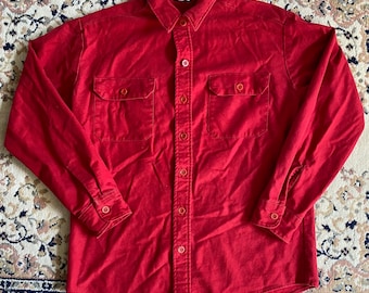 red button up shirt