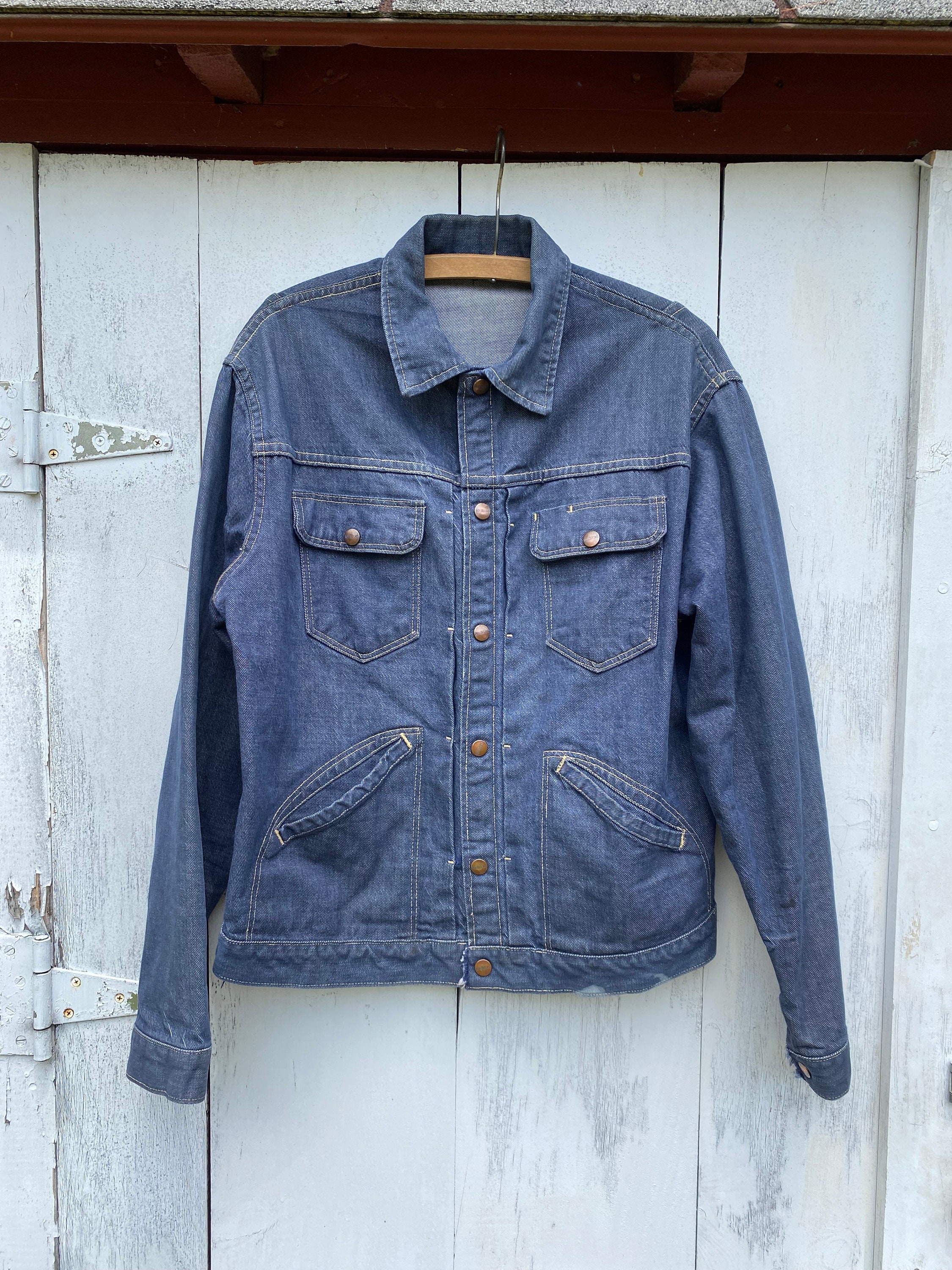 Vintage Roebucks Denim Jacket Selvedge 1960s 70s Sears Type