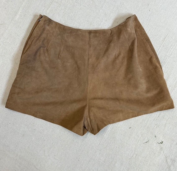 Vintage Suede Shorts Barneys New York Tan Beige S… - image 4