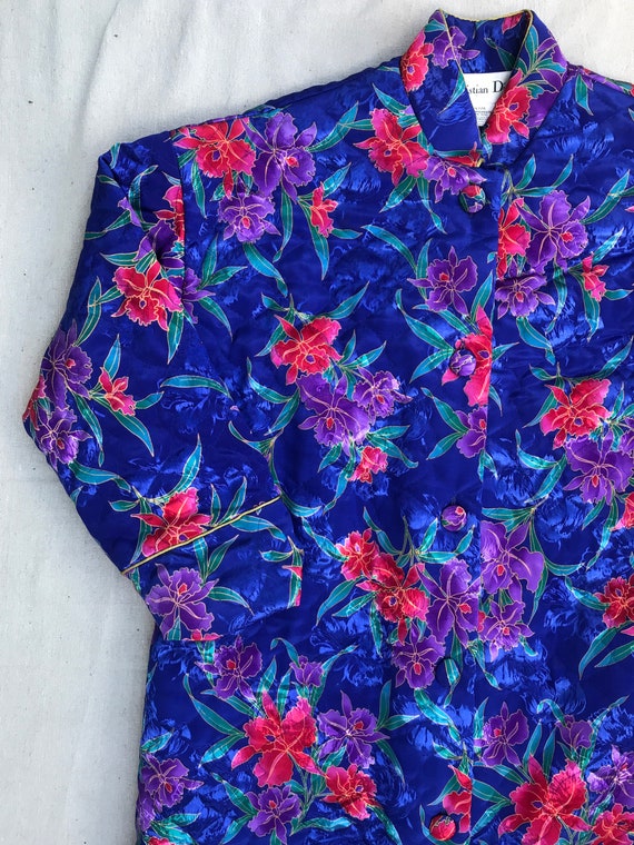 Vintage Christian Dior Quilted Colorful Floor Leng