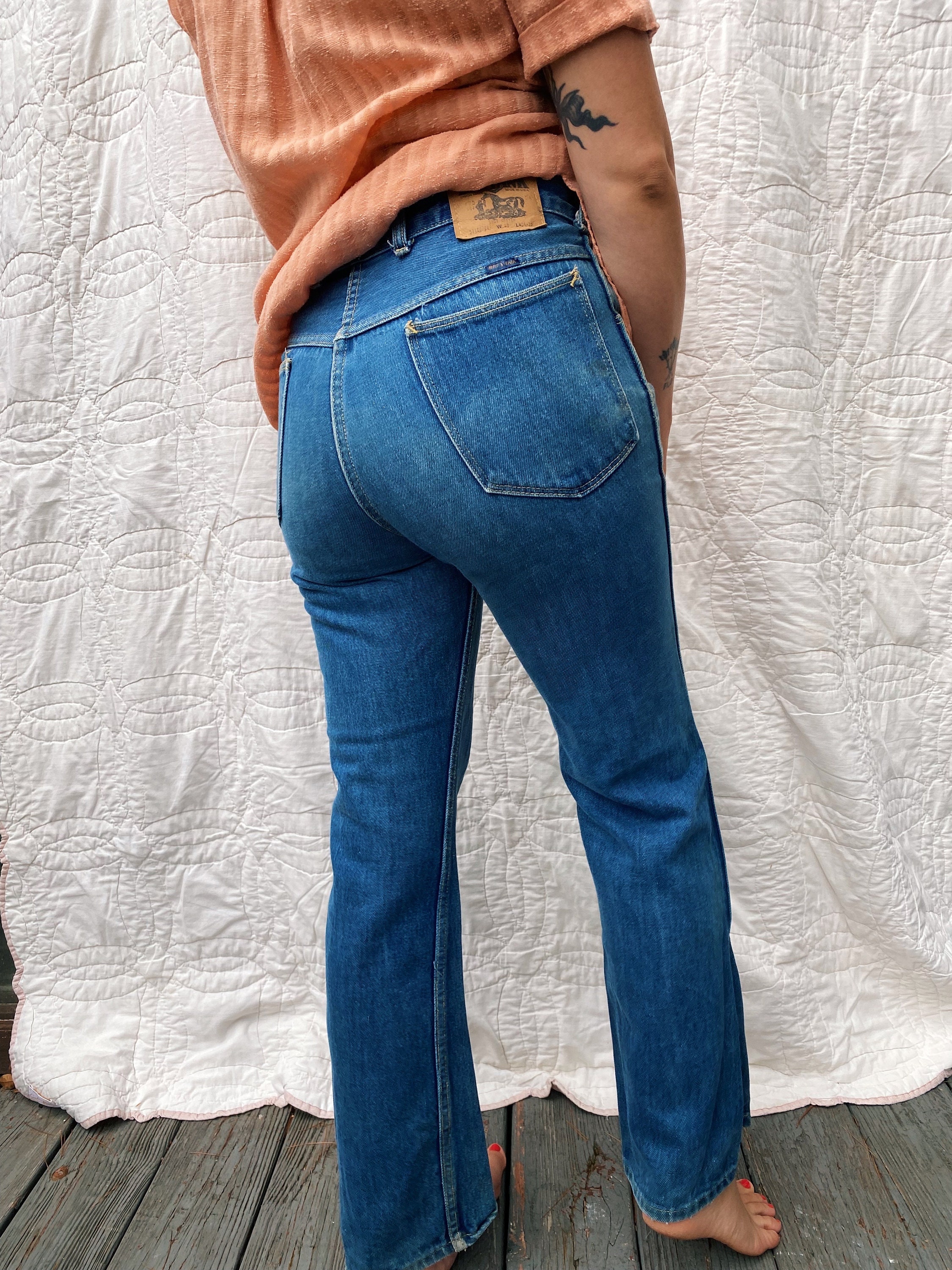 Vintage 1970's Big Yank Jeans Worn in Distressed Denim - Etsy