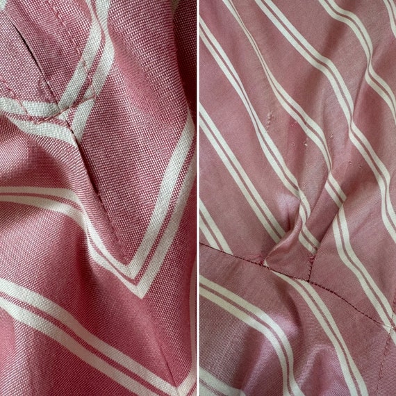 Vintage 1950s Striped Dress Pink White Stripes Fi… - image 10