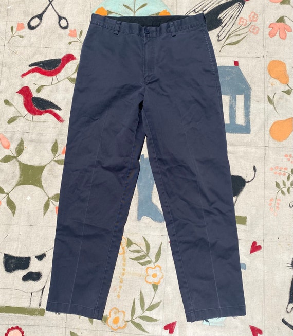 Vintage Ll Bean Trousers Dark / Navy Blue Relaxed… - image 2