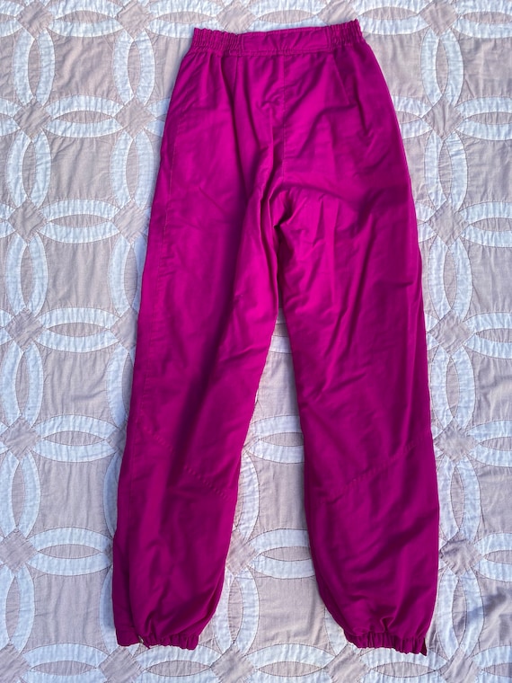Vintage 1980’s Hot Pink Ski Snow Pants Retro Chal… - image 2
