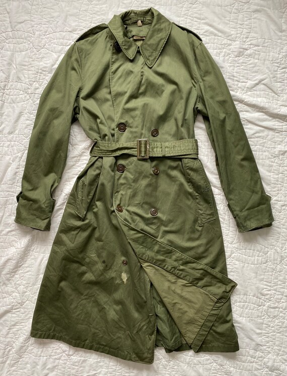 Vintage 1950’s Military Coat OG 107 Army Trench Overc… - Gem