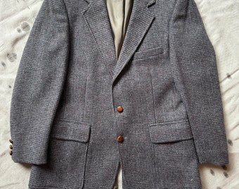 Vintage Levi’s Wool Blazer 1980s Gray Over-sized Jacket Tweed Levis Tailored Classic