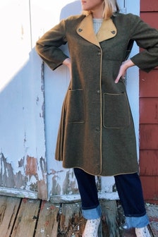 1950 Slate and Black Wool Military Band Jacket