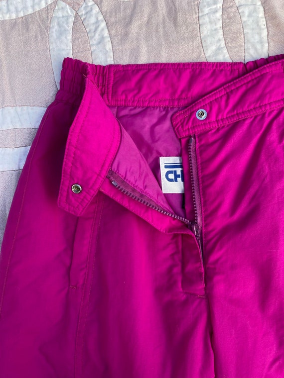 Vintage 1980’s Hot Pink Ski Snow Pants Retro Chal… - image 6