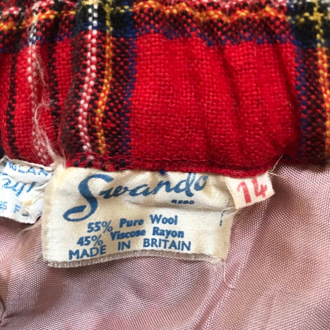 Vintage Lord & Taylor Swando Red Tartan Plaid Wool Midi Skirt | Etsy