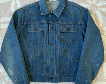 Vintage 1970s Denim Jacket Selvedge JC Penney Montgomery Ward Jean Jacket