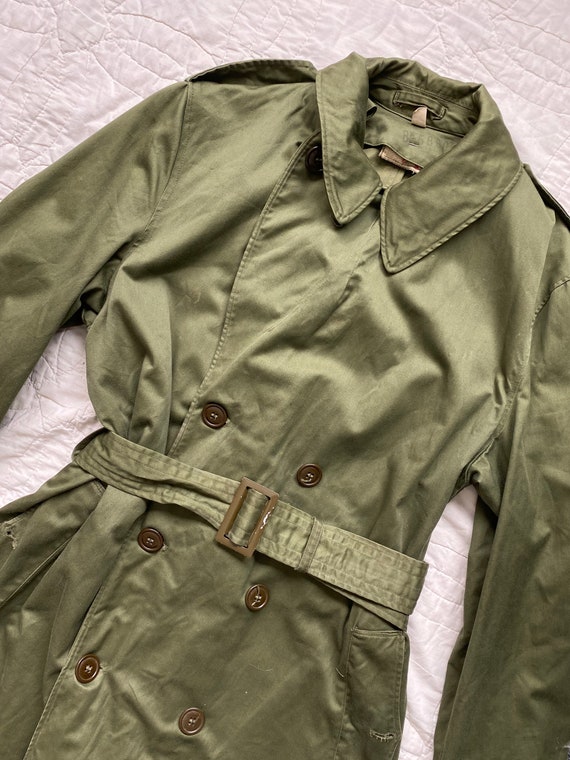 Vintage 1950’s Military Coat OG 107 Army Trench Overc… Gem