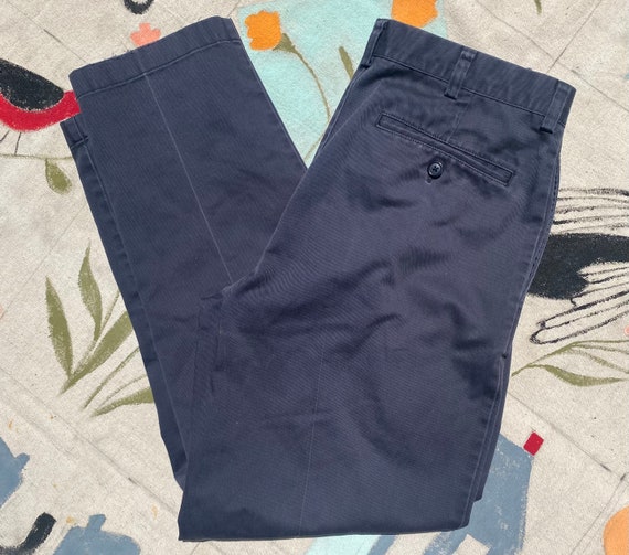 Vintage Ll Bean Trousers Dark / Navy Blue Relaxed… - image 1