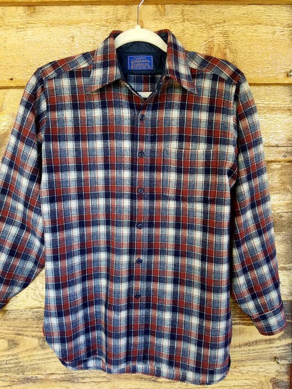 Classic 100% Wool Pendleton Flannel Shirt Medium