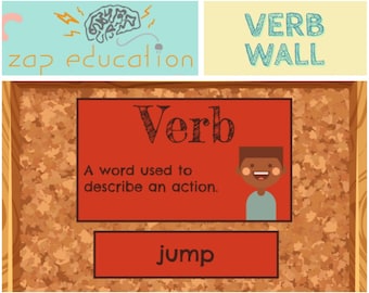 Verb Wall | Parts of Speech Posters | Grammar Posters |  Verb Printable | Verb Activity  | Verb Poster