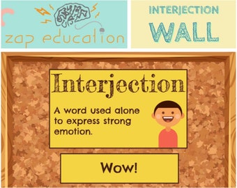 Interjection Wall | Parts of Speech Posters | Grammar Posters | Printable | Word Sort | Teacher Materials | Word Wall | Montessori