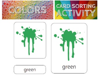 Colors | Card Sorting Activity  |  Montessori  |  Three Part Cards  |  3 Part Cards  |  Teacher Materials  |  Educational  |  Early Learning