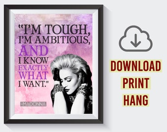 Madonna Quote Poster – Instant Download – Pop – Motivational – Inspirational – Dorm – School Poster – Music Poster – Teen Art – Wall Decor