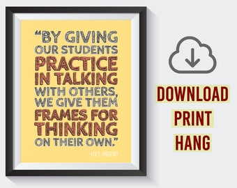 Lev Vygotsky Quote Poster – Instant Download – Thinking on Their Own – Motivational – Inspirational – Administrator – Teacher – Classroom