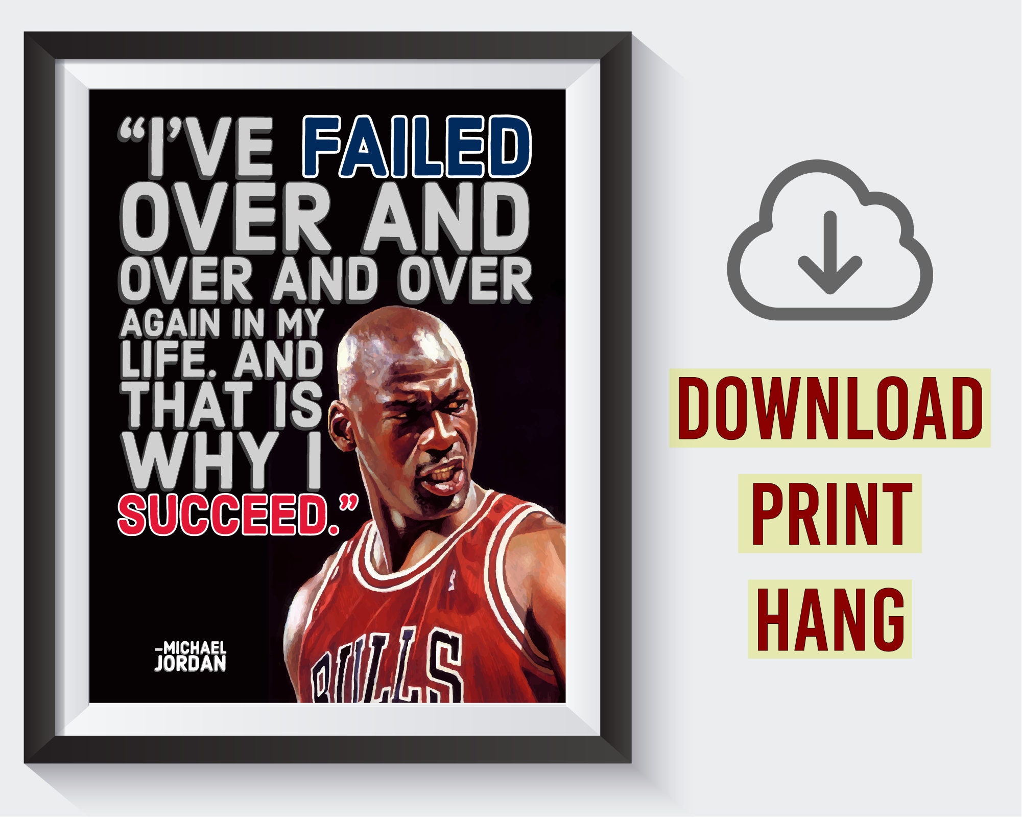 Månenytår Børnecenter nyse Michael Jordan Quote Poster Instant Download Why I Succeed - Etsy