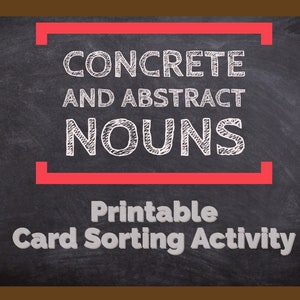 Substantivos concretos e abstratos QUATRO atividades com plano de aula de gramática | Partes do discurso | Imprimível | Classificação de palavras | Atividade de linguagem