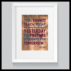 Cartel de la cita de John Dewey – Descarga instantánea – Preparar a los estudiantes – Motivacional – Inspiracional – Administrador – Escuela – Profesor – Aula imagen 4