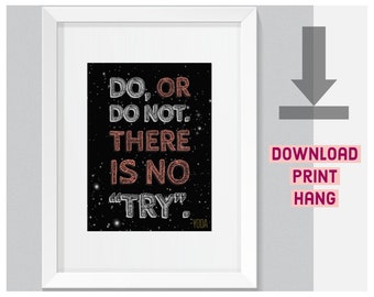 Yoda Quote Poster - Yoda Wall Print - Printable -  Motivational - Star Wars Art - Kids Decor - Instant Download - Yoda Poster - Office