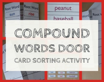 Compound Words 3 Activities in 1  | Compound Wood Door  |  Word Study | Printable | Word Sort | Card Sort | Language Activity | Teacher