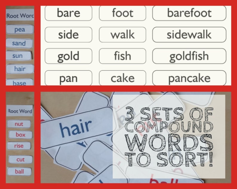 Compound Words 3 Activities in 1 Compound Wood Door Word | Etsy