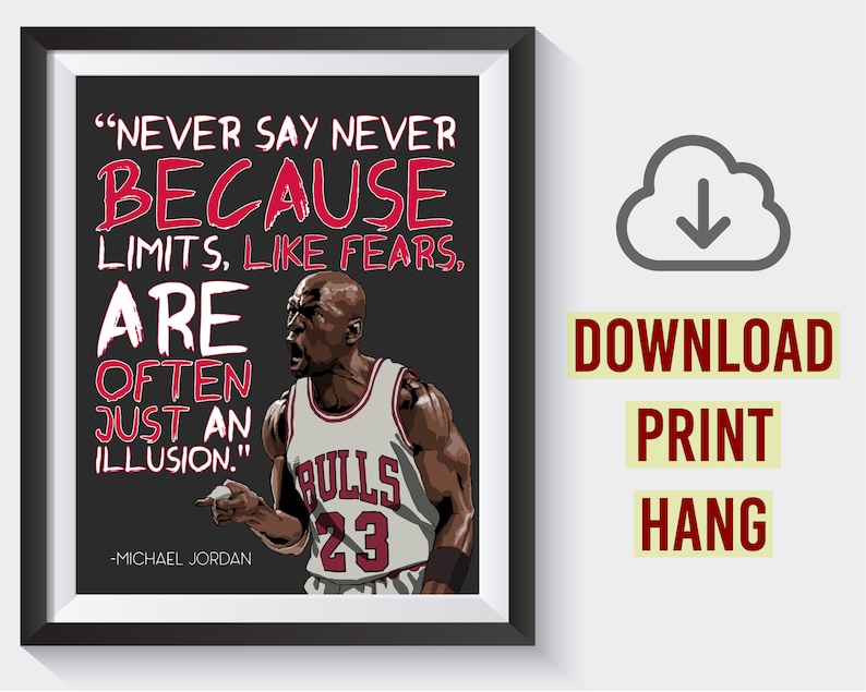 Michael Jordan Quote Poster Instant Download Never Say | Etsy