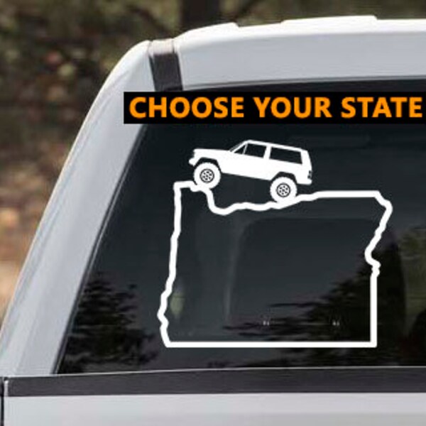 Two-Door Cherokee XJ Off-Road State Outline Sticker