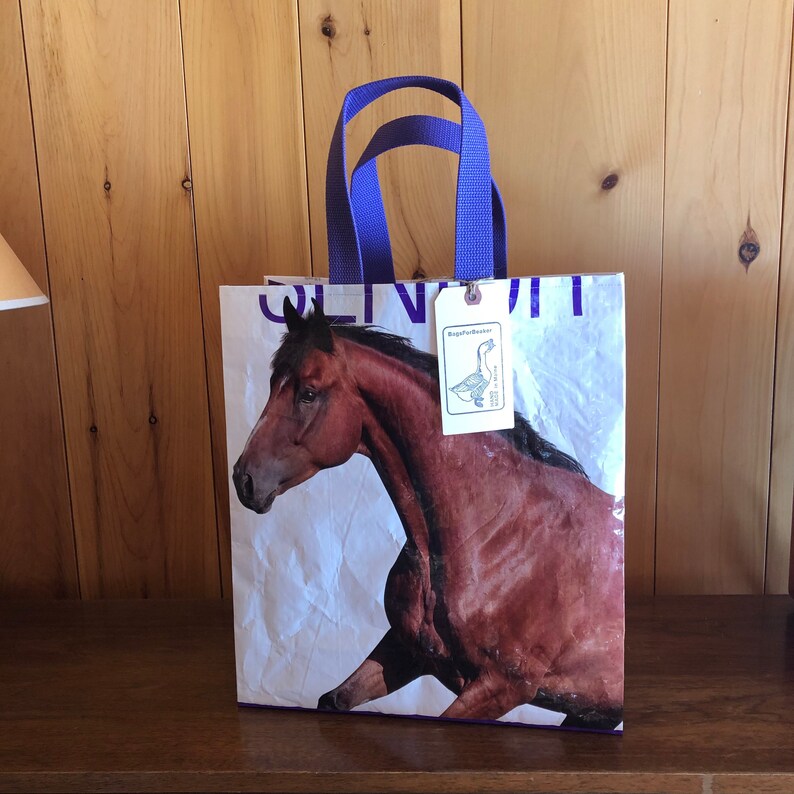 Recycled horse grain bag made into an eco friendly reusable Etsy