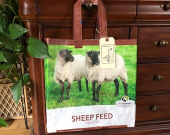 Recycled Sheep Grain Bag Tote, Eco-Friendly Reusable Shopping Bag