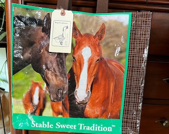 Up cycled grain bag tote / horse tote / recycled feed bag / up cycled feed sack / recycled grain bag