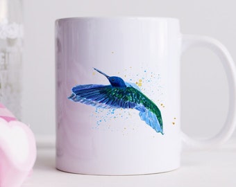 Kolibri Becher, individuelle Name Kolibri Becher, Kolibri Kaffeetasse, handgemalte Kolibri Kaffeetasse für sie